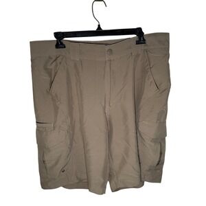 Worldwide sportsman Men's Khaki Cargo Shorts Size 36 Fishing‎ Outdoors 9"IS